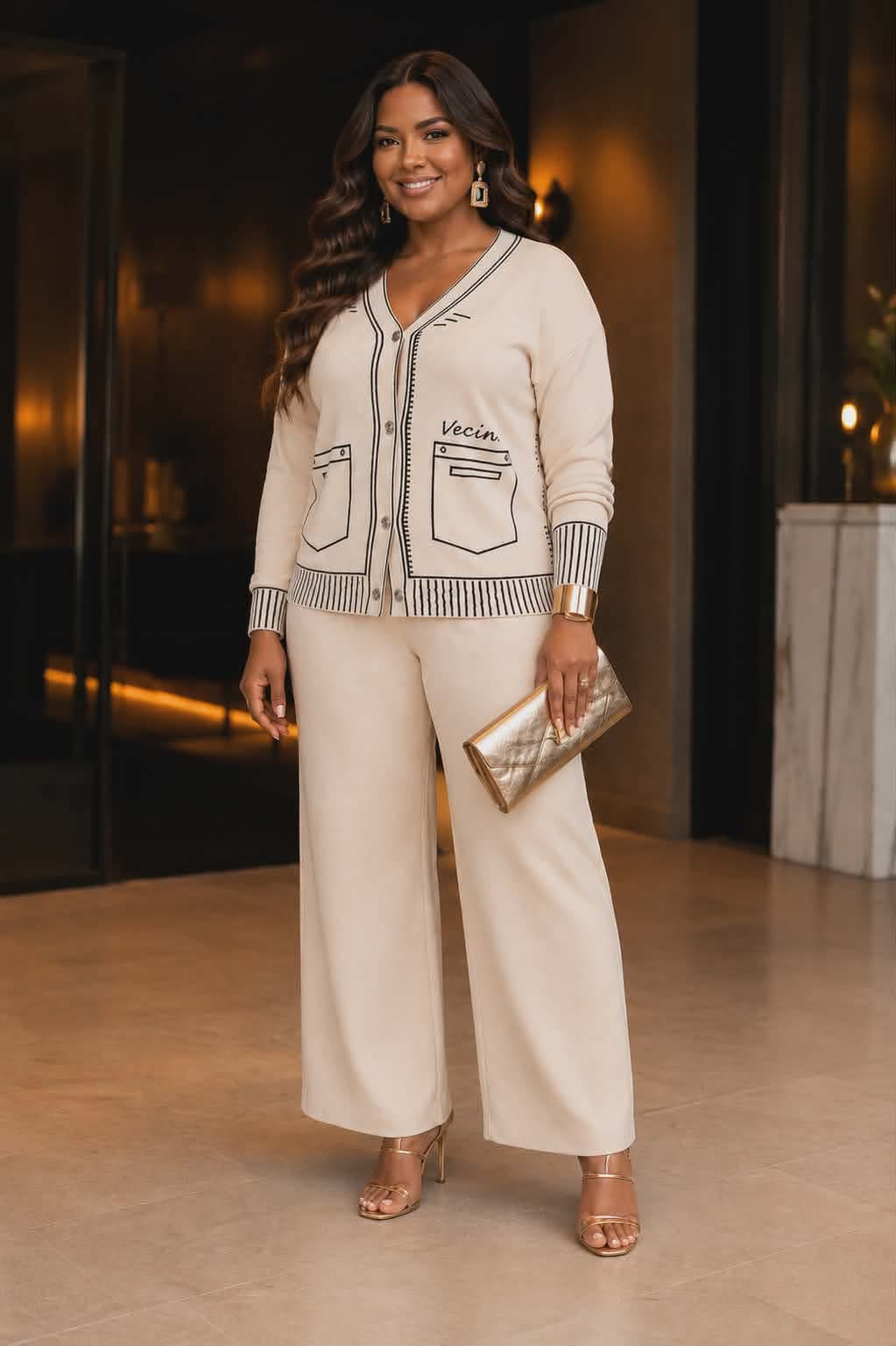 012225 The Beige Parisian Lounge Set.