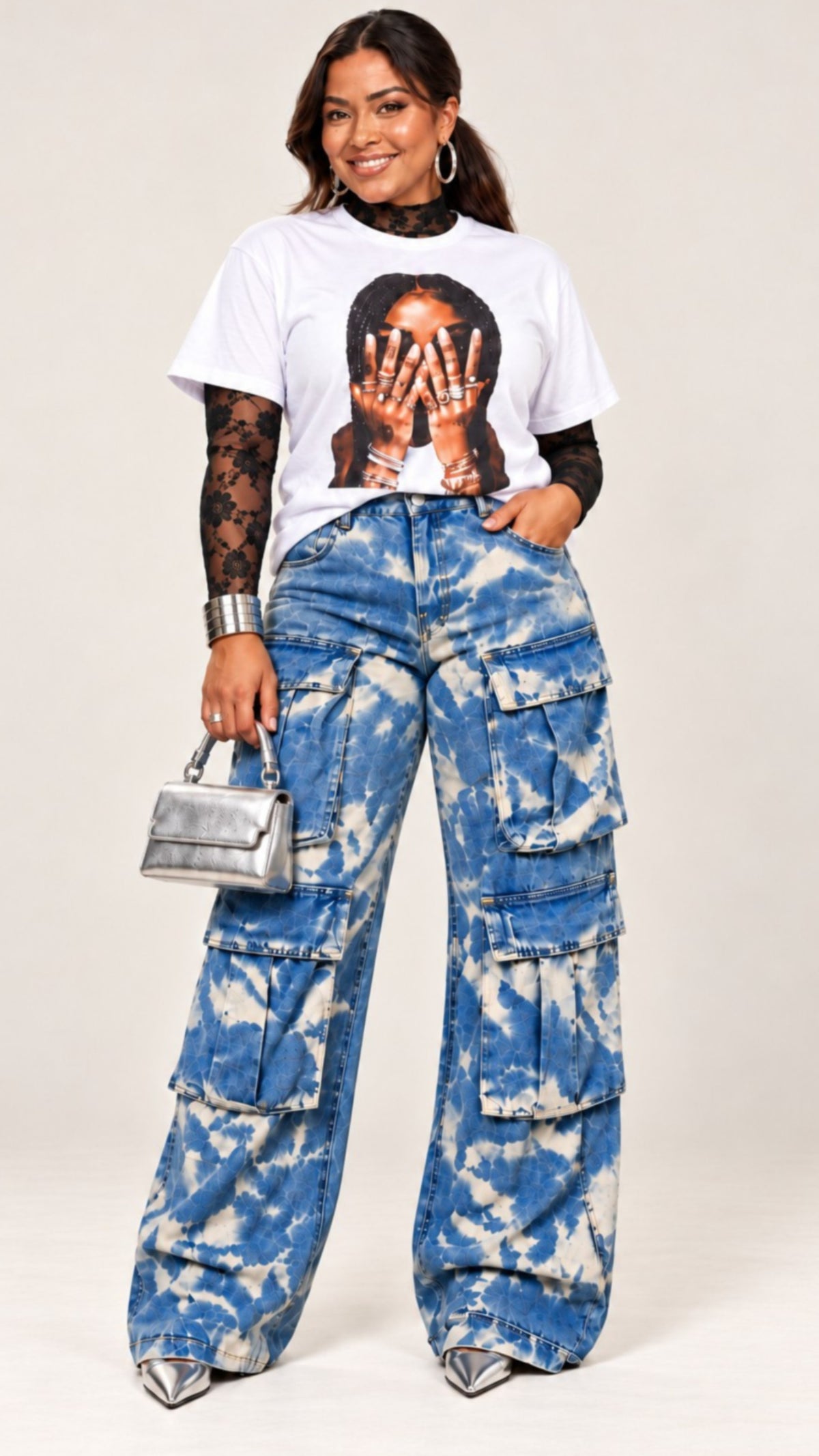Cloud Nine Wide-Leg Cargo Jeans- PREORDER
