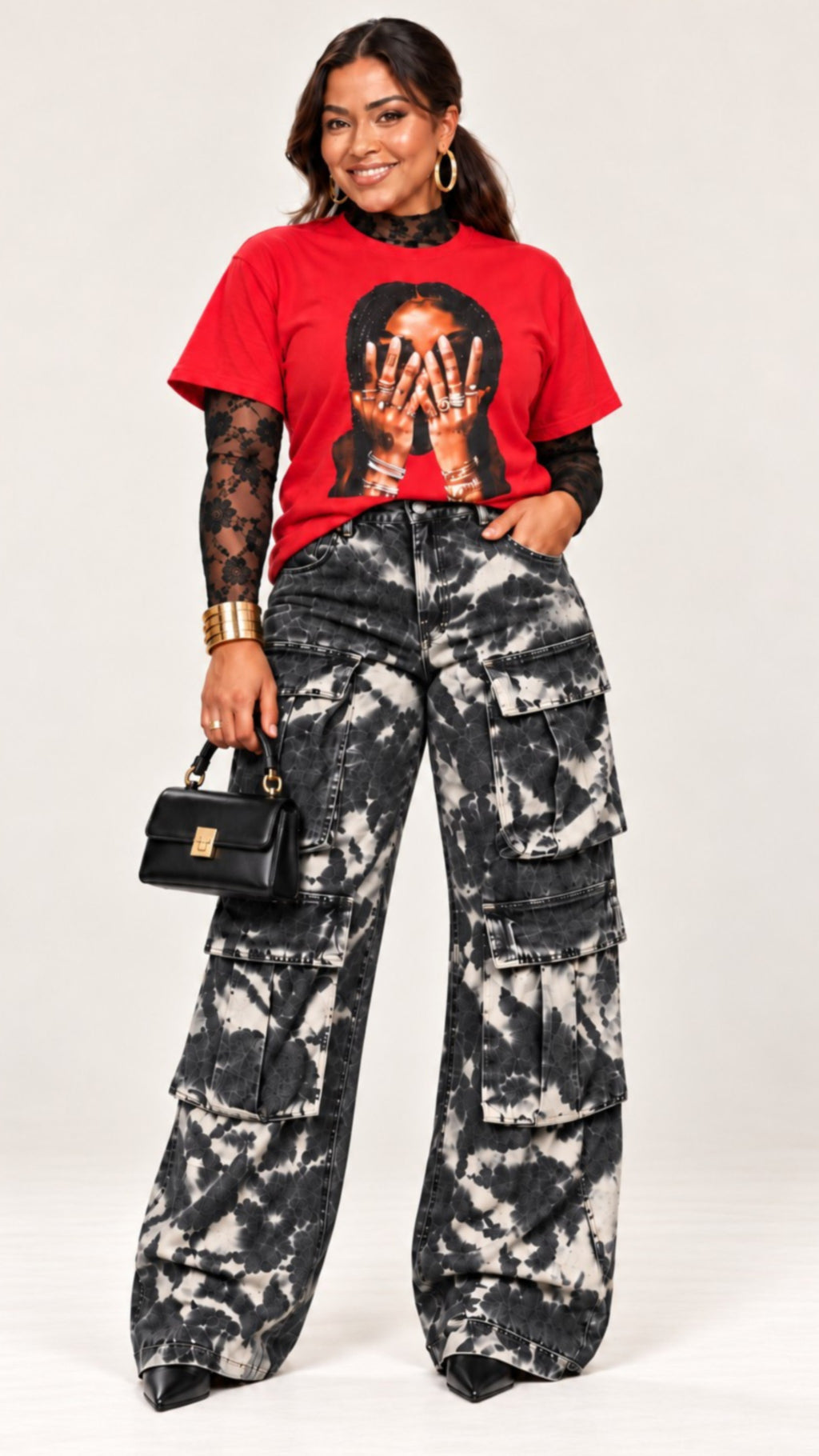 Cloud Nine Wide-Leg Cargo Jeans- PREORDER