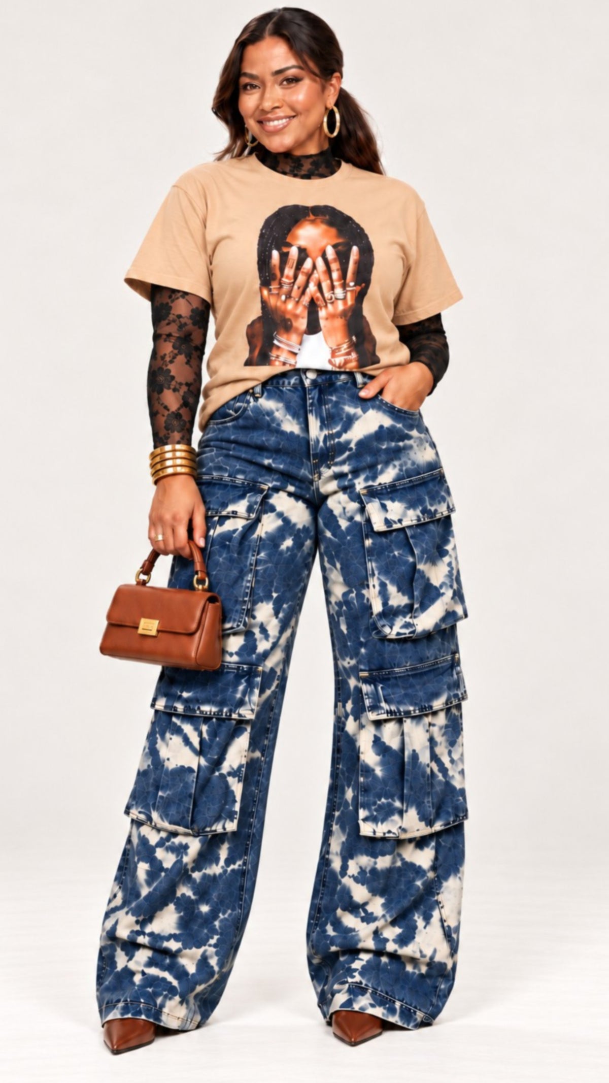 Cloud Nine Wide-Leg Cargo Jeans- PREORDER