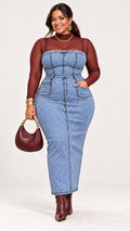 The Denim Affair Strapless Maxi Dress - PREORDER