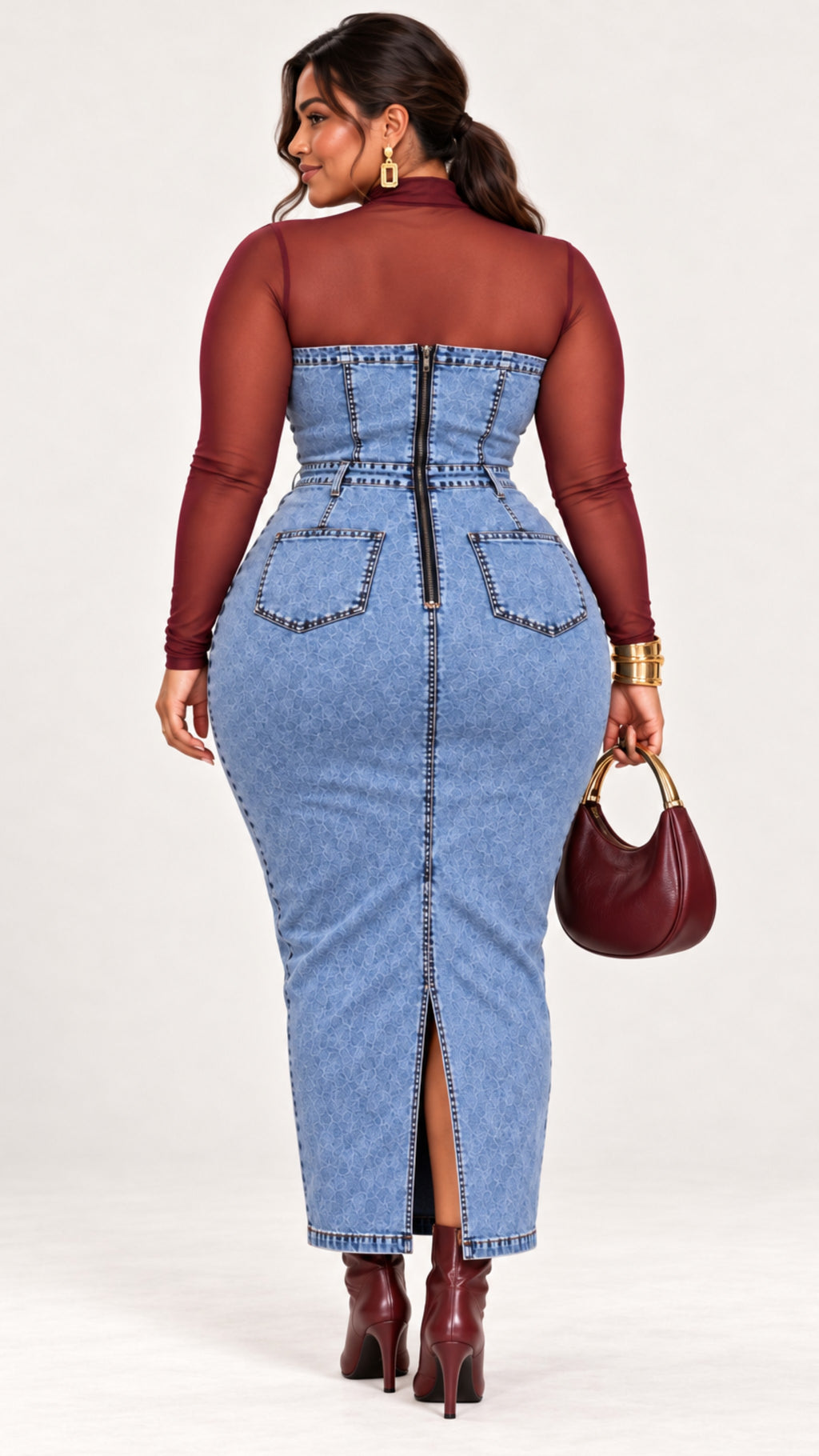 The Denim Affair Strapless Maxi Dress - PREORDER