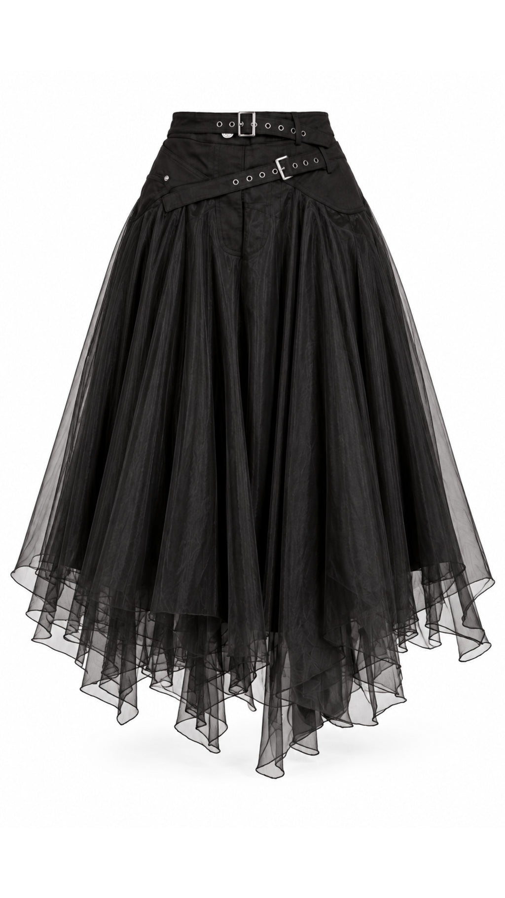 Midnight Edge Belted Tulle Skirt- PREORDER