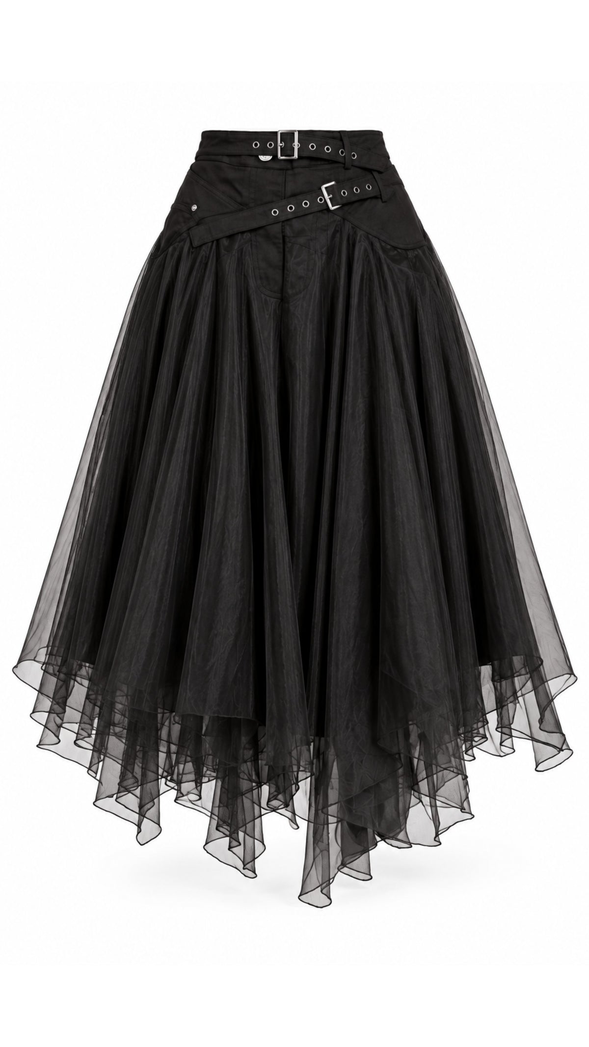 Midnight Edge Belted Tulle Skirt- PREORDER