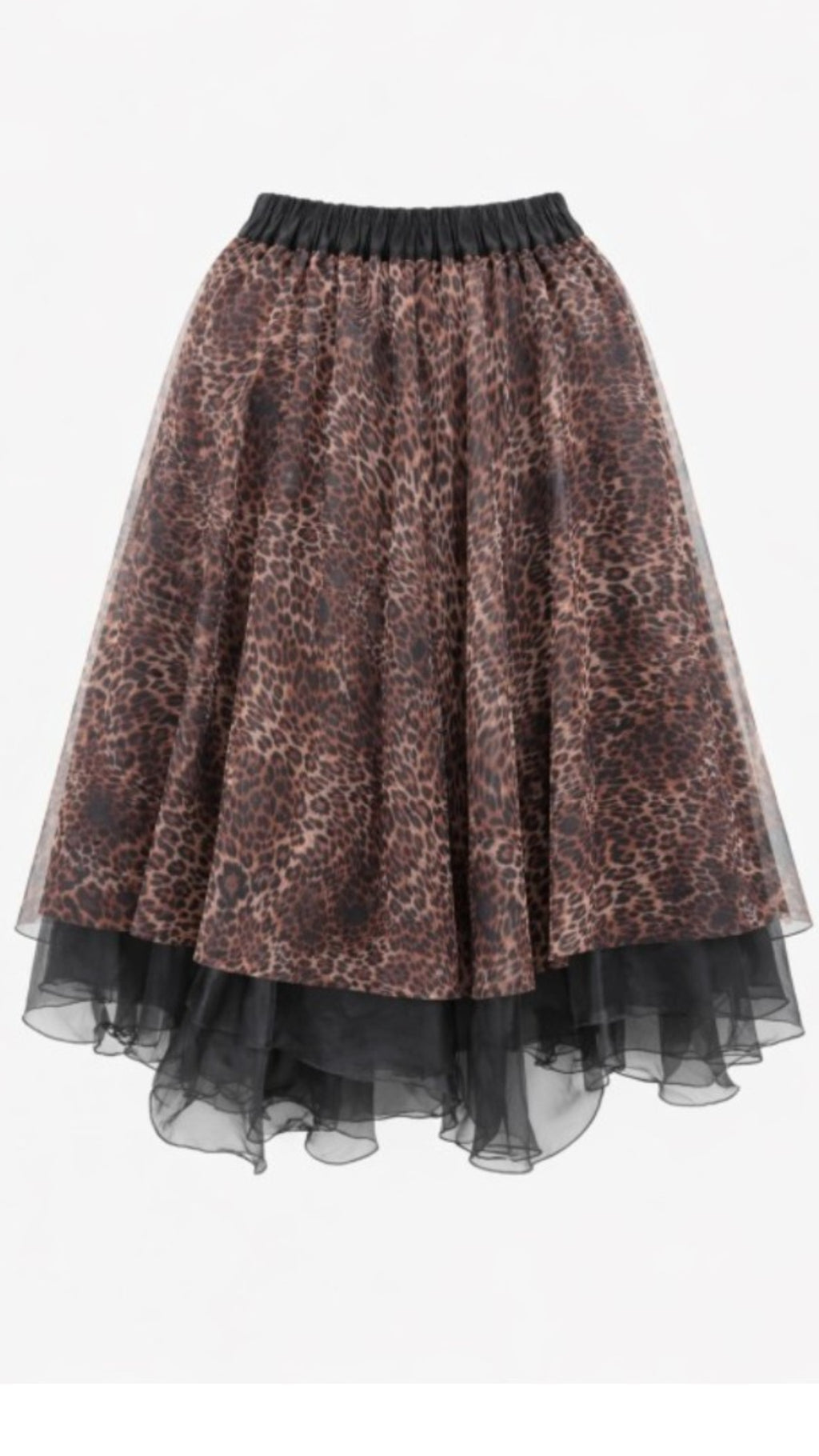 The Leopard Edge Belted Tulle Skirt- PREORDER