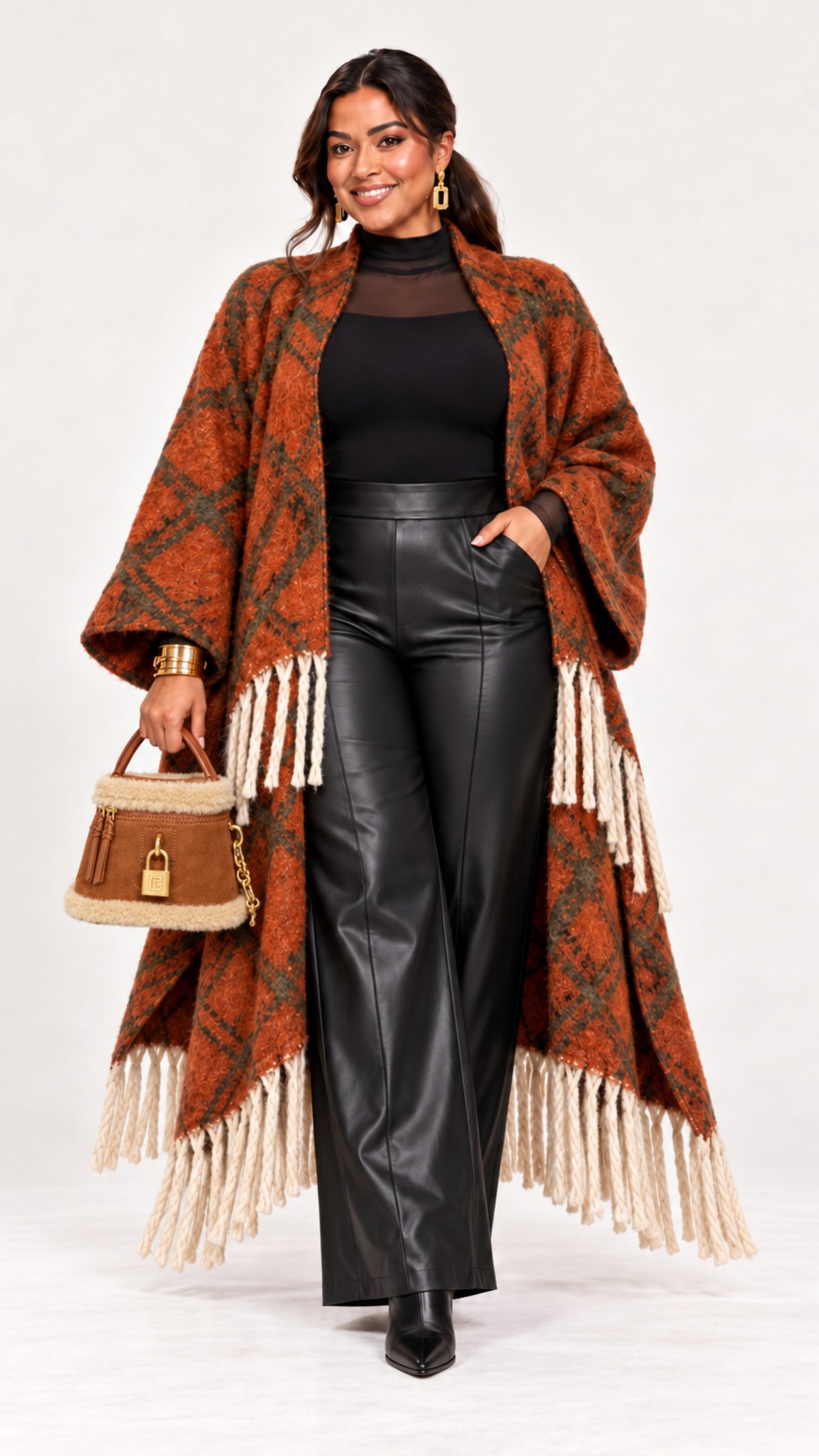 Fireside Plaid Fringe Kimono Duster ONE SIZE FIT- PREORDER