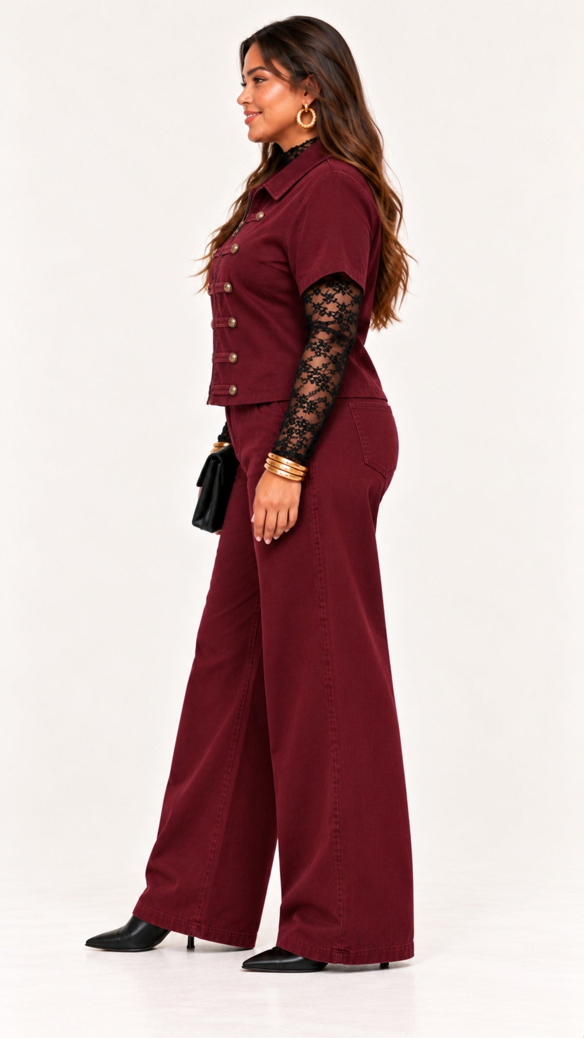 The Napoleon Top and Pant Set – Burgundy