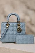 071025 Large Size Quilted Satchel Wallet Set 2in1