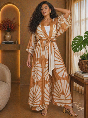 042526 The Sunset Kimono & Wide Legs Pant set