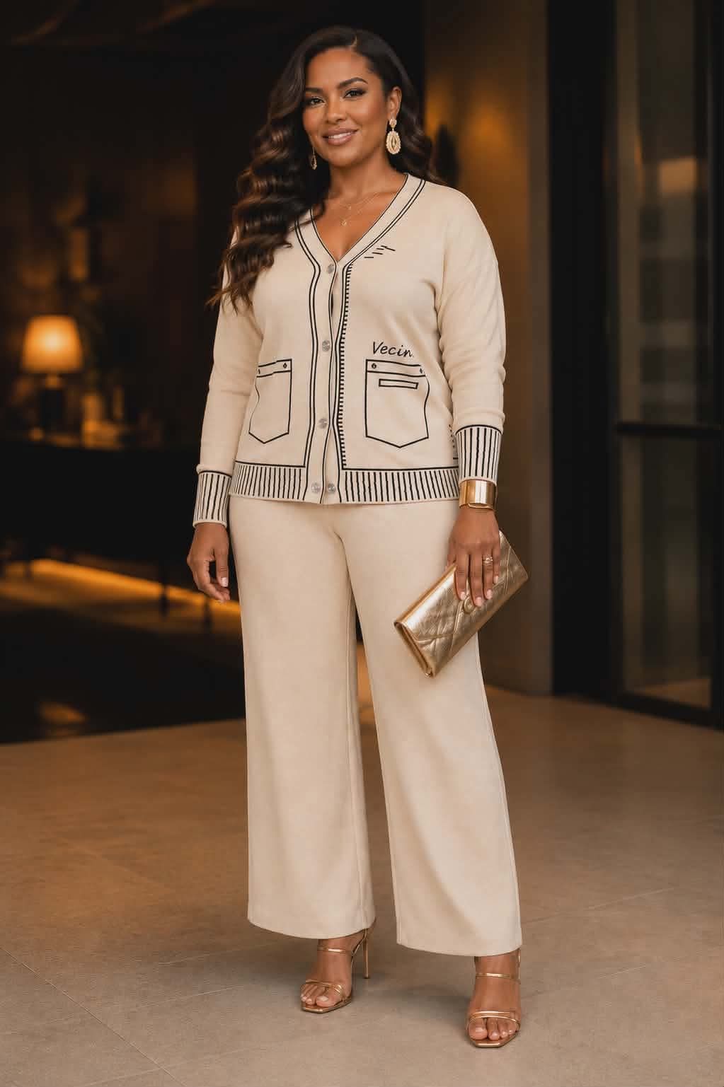 012225 The Beige Parisian Lounge Set.