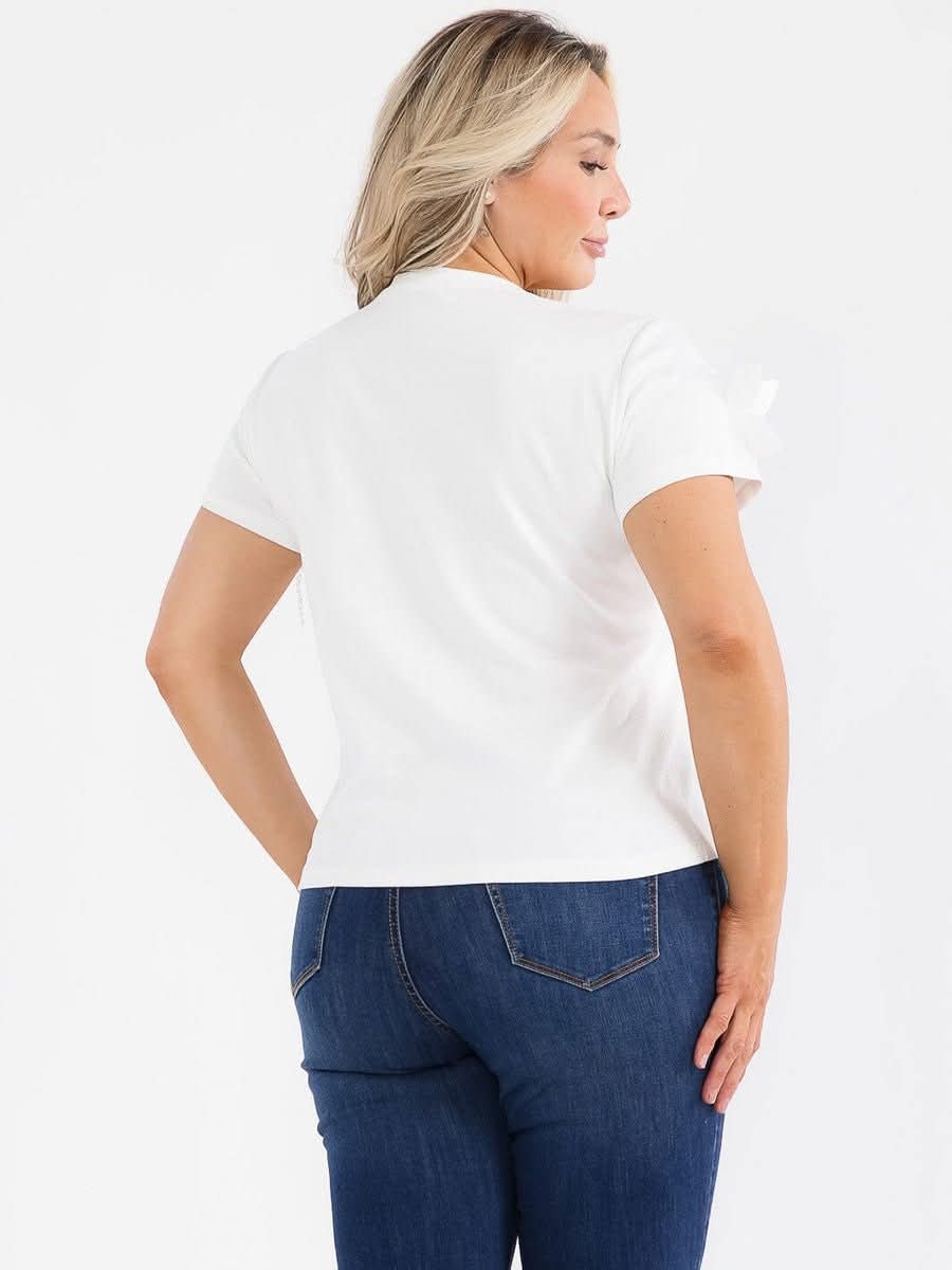 021226 White Flowers Stone Detail Top