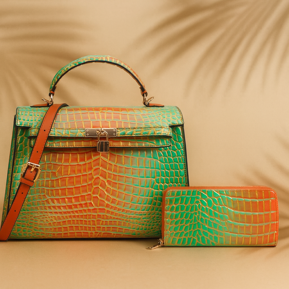 071025 The Classy Flap Satchel Bag 2 In-1 Padlock