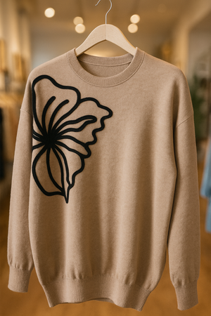 112025 Taupe Signature Bloom Knit Pant & Top Set PREORDER