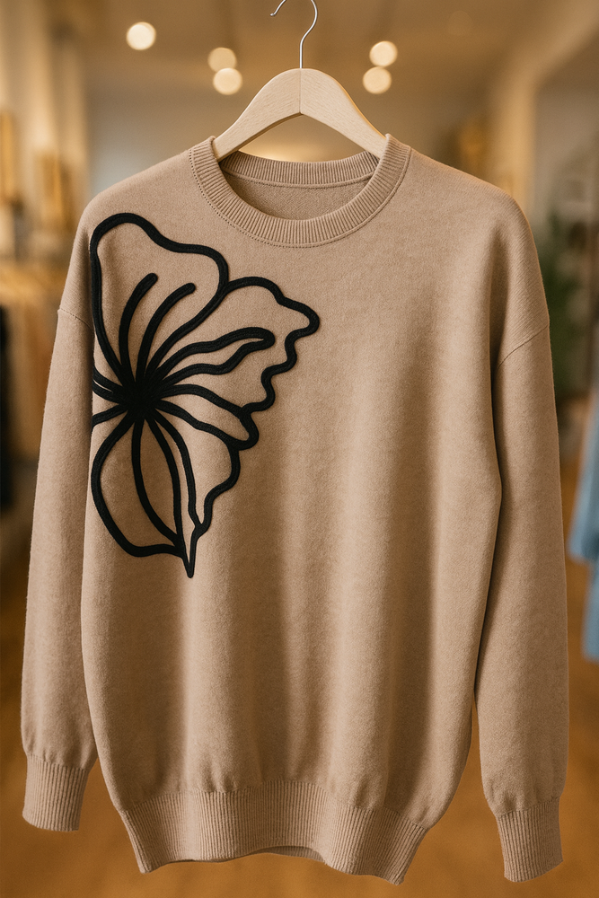 112025 Taupe Signature Bloom Knit Pant & Top Set PREORDER