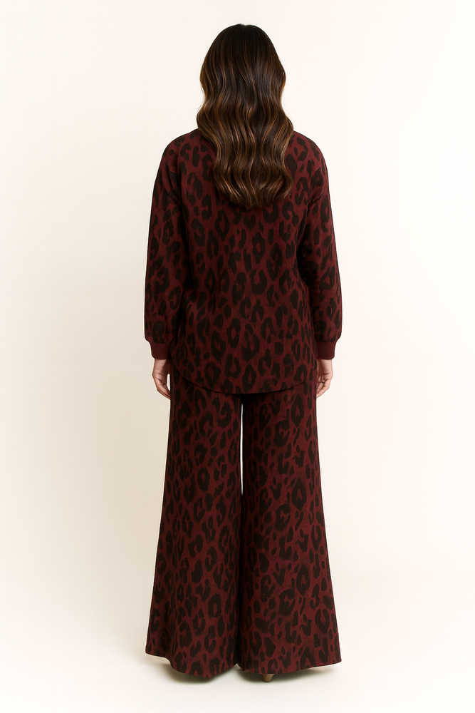 111925 Merlot Leopard Dreams Lounge Set PREORDER