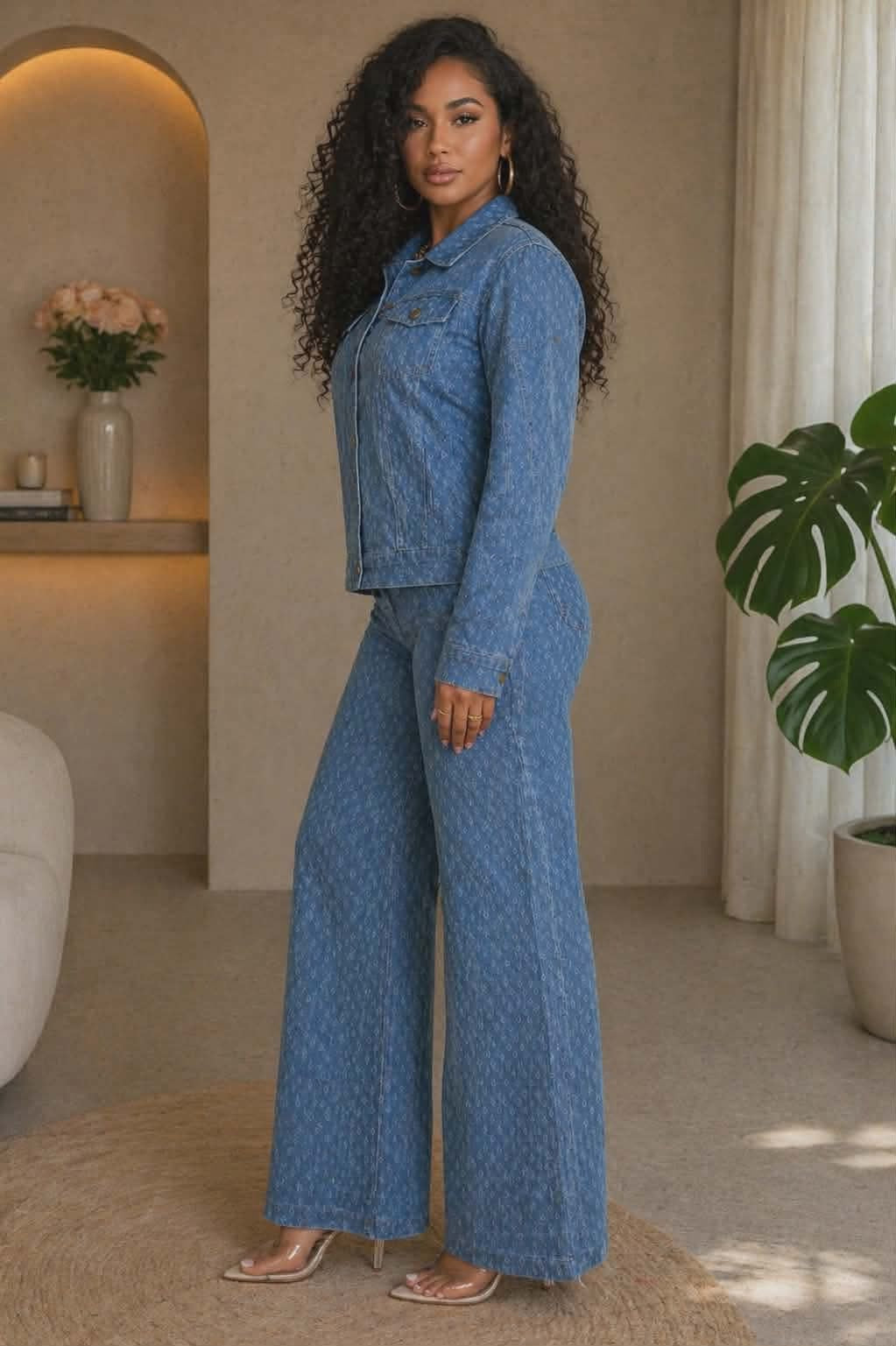 012225 The The Everyday Chic Denim Pant Set