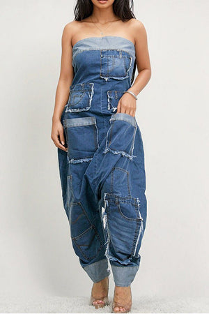 101024 The Denim Bandeau Jumpsuit