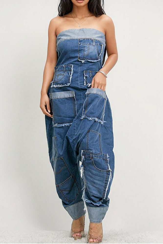 101024 The Denim Bandeau Jumpsuit
