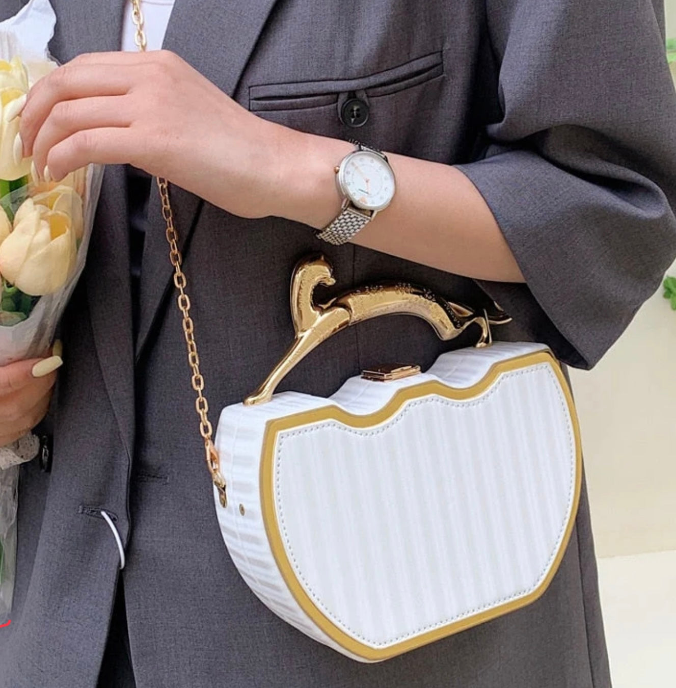 Cat Handle Clutch Bag | Statement Evening Purse, Wedding Guest Handbag