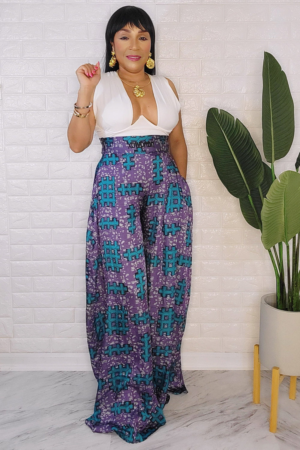 ESHE MULTICOLOUR PALAZZO TROUSER by heritageclothings - Flared