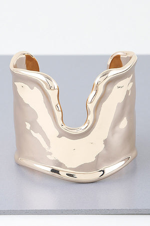110624 Shiny Hammered Cuff Bracelet