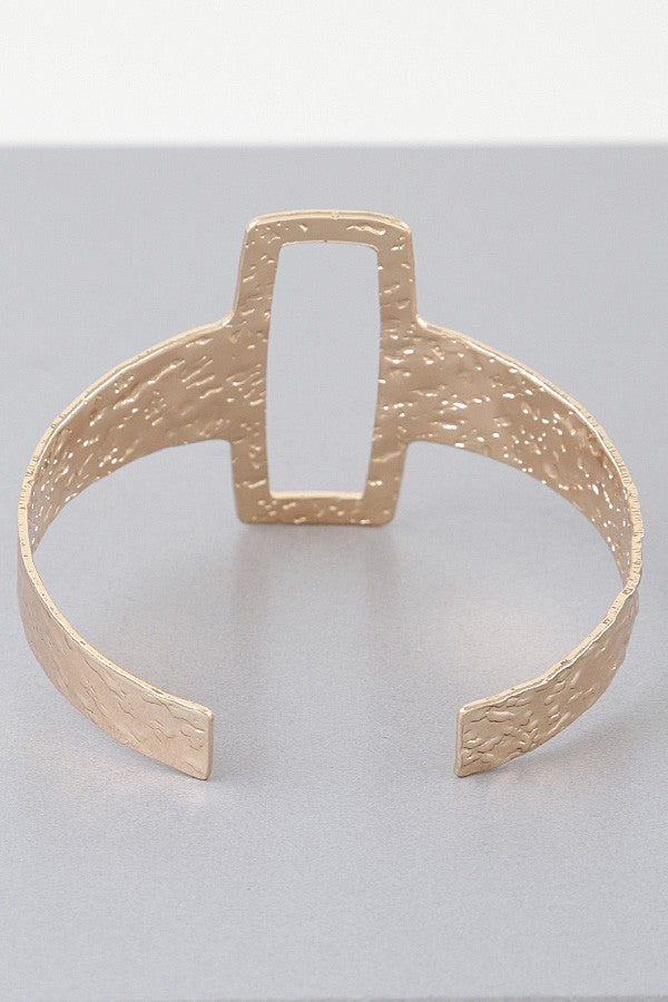 110724 Hammered Open Frame Cuff Bracelet