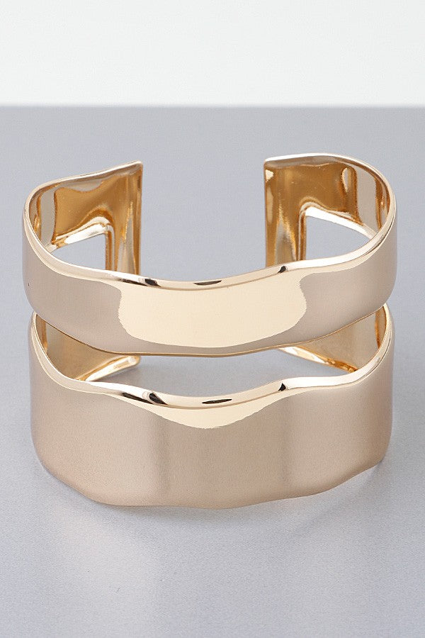 110724 Shiny Double Open Cuff Bracelet