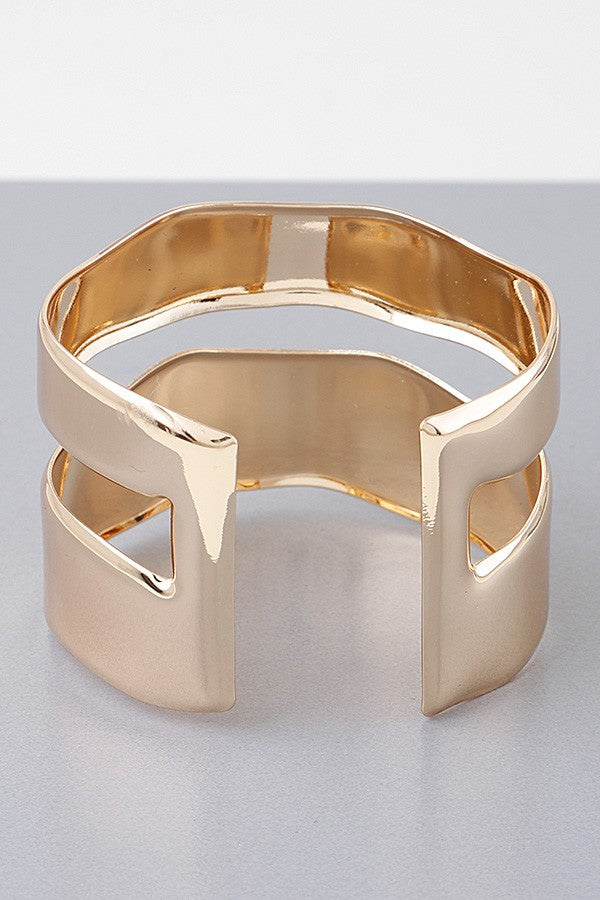 110724 Shiny Double Open Cuff Bracelet