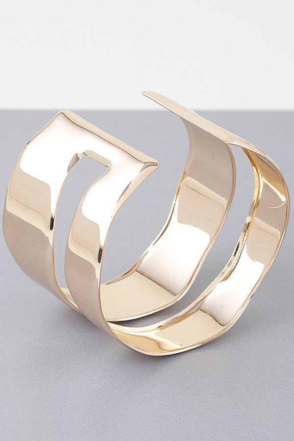 110724 Shiny Double Open Cuff Bracelet