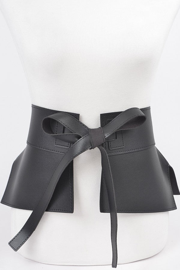 110724 Faux Leather Skirt Belt