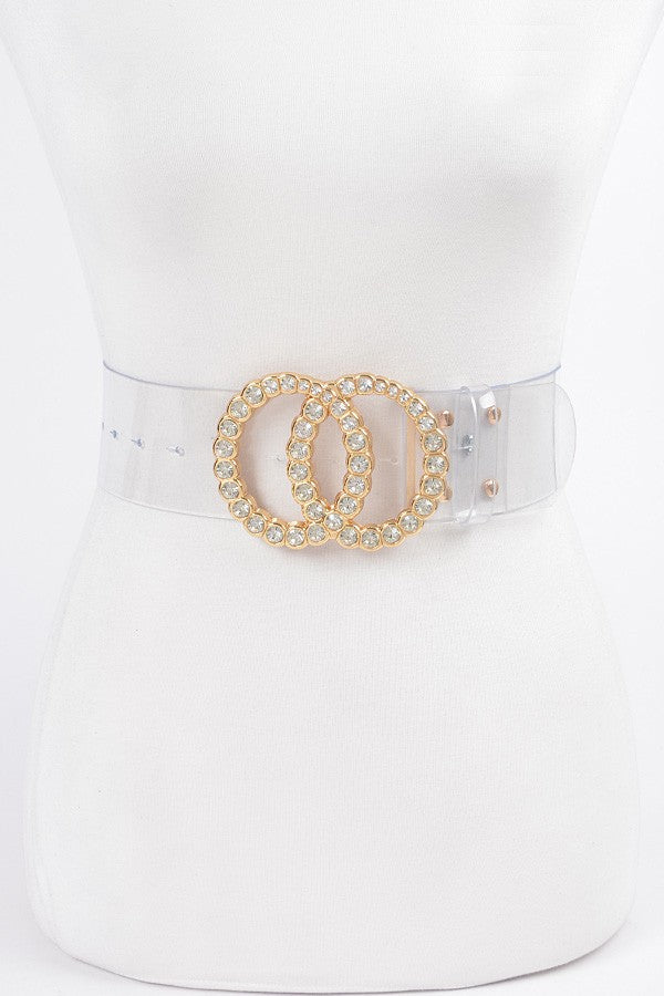 121124 Wide Plus Size Belt W Rhinestone Buckle