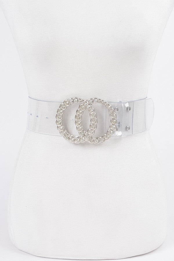 121124 Wide Plus Size Belt W Rhinestone Buckle