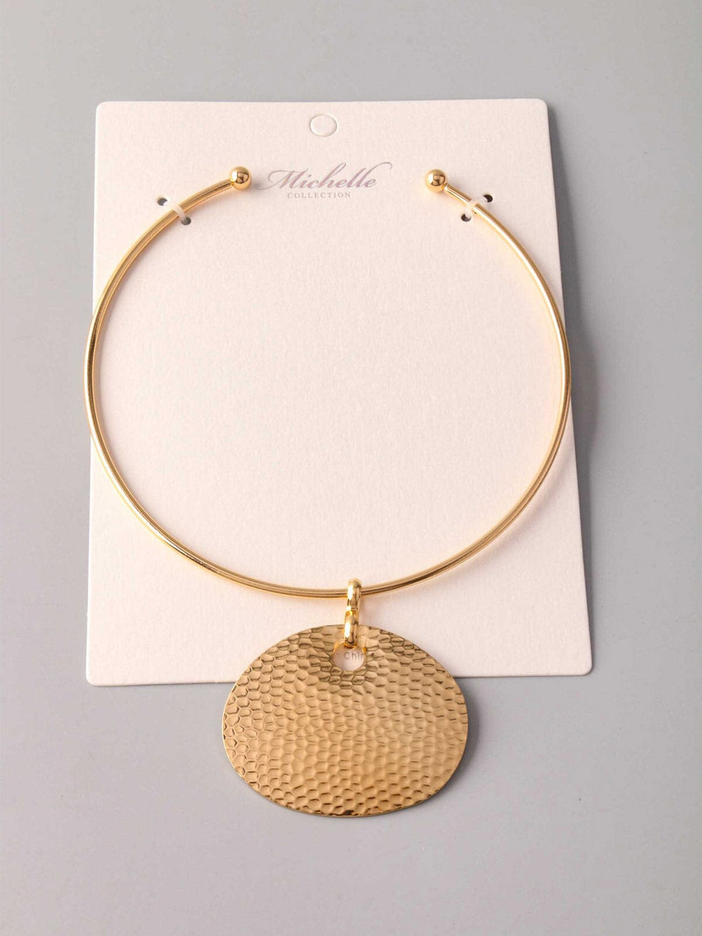 121524 Gold Pendant Collar Necklace