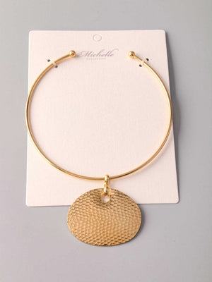 121524 Gold Pendant Collar Necklace