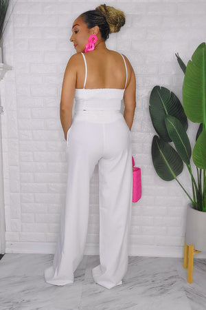 091523 The White Crop top and Pant set