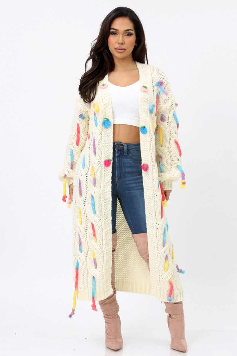 080925 The Cream playful One Size fit All Sweater Cardigan