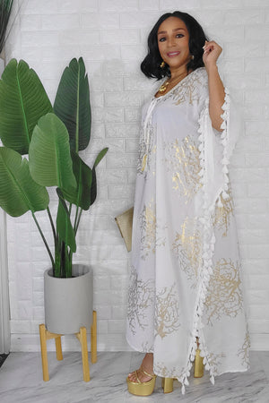 100623 The Island is Calling Me Tassel Caftan One Size Fit All