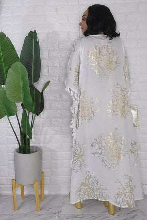 100623 The Island is Calling Me Tassel Caftan One Size Fit All