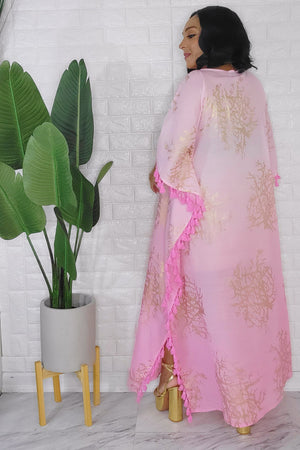 100623 The Island is Calling Me Tassel Caftan One Size Fit All