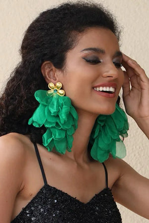 041124 The Flowers Petals Earrings With Gold Base