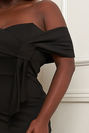 110823 The black Off The Shoulder Formal dress