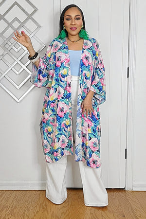 040825 One Size Fit All Florals Kimono Cardigan