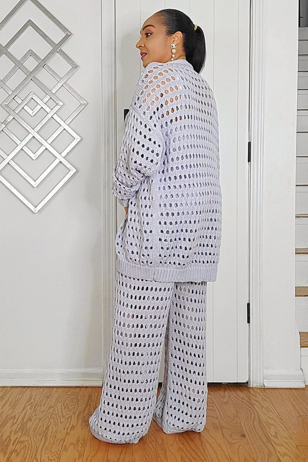 032925 Our Lilac Crochet Top & Pant Set