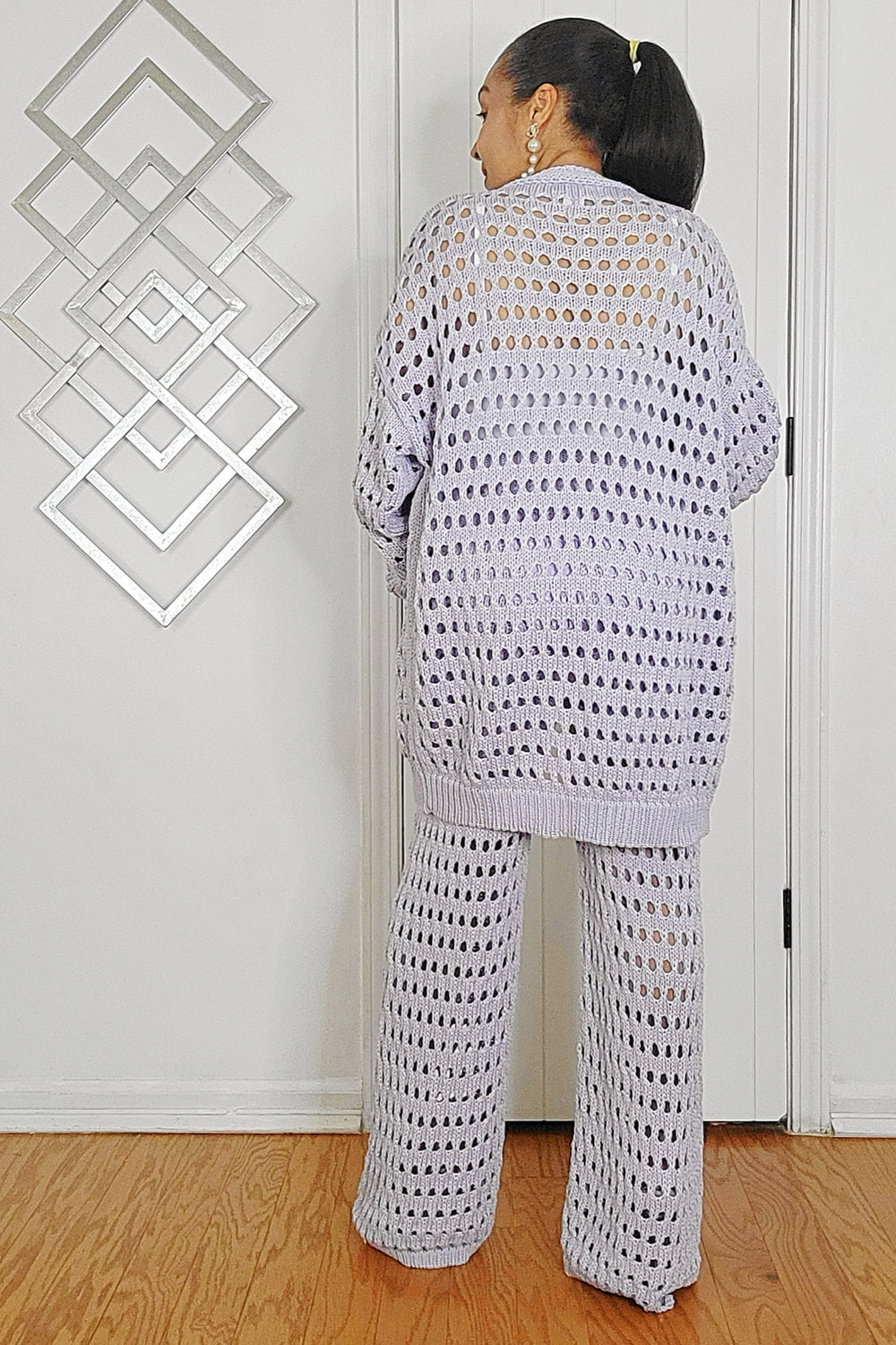 032925 Our Lilac Crochet Top & Pant Set