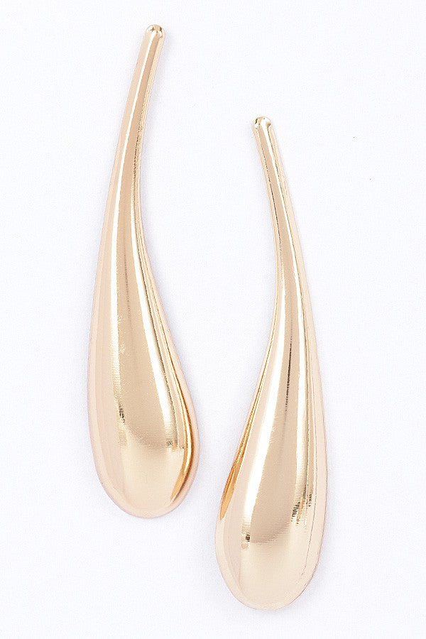 040725 Metallic Teardrop Stud Earrings