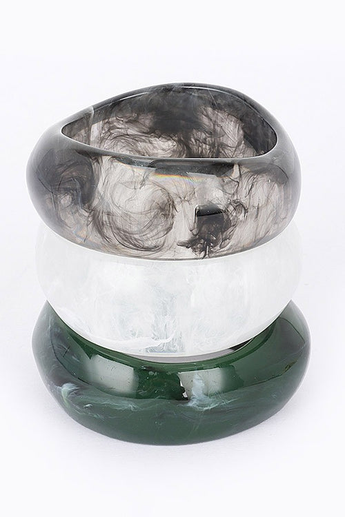 040525 The White Marble Wave Cuff Bracelet