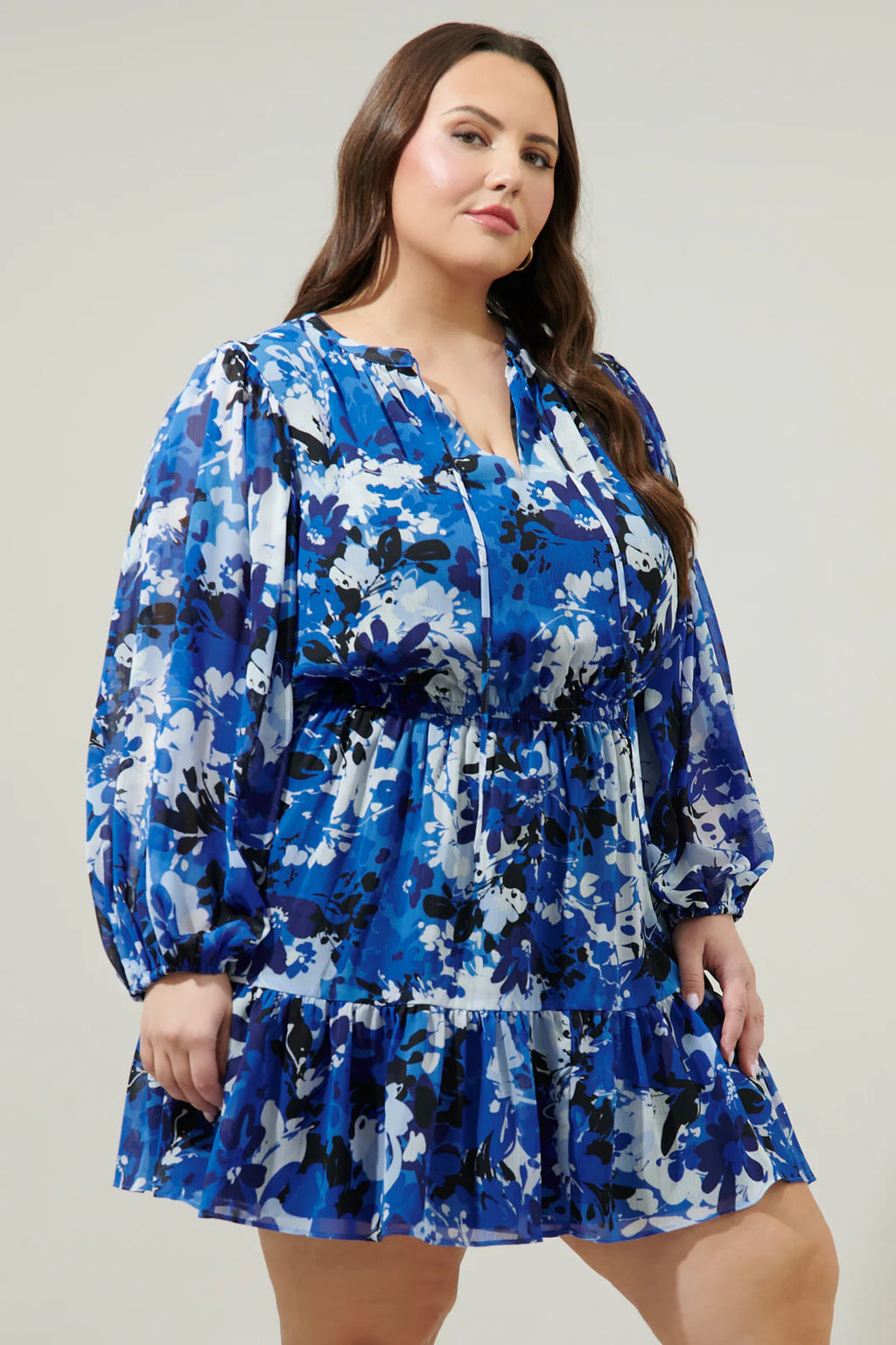 040925 Moonflower Paxton Balloon Sleeve Mini Dress