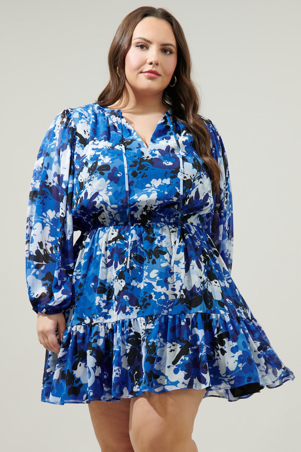 040925 Moonflower Paxton Balloon Sleeve Mini Dress