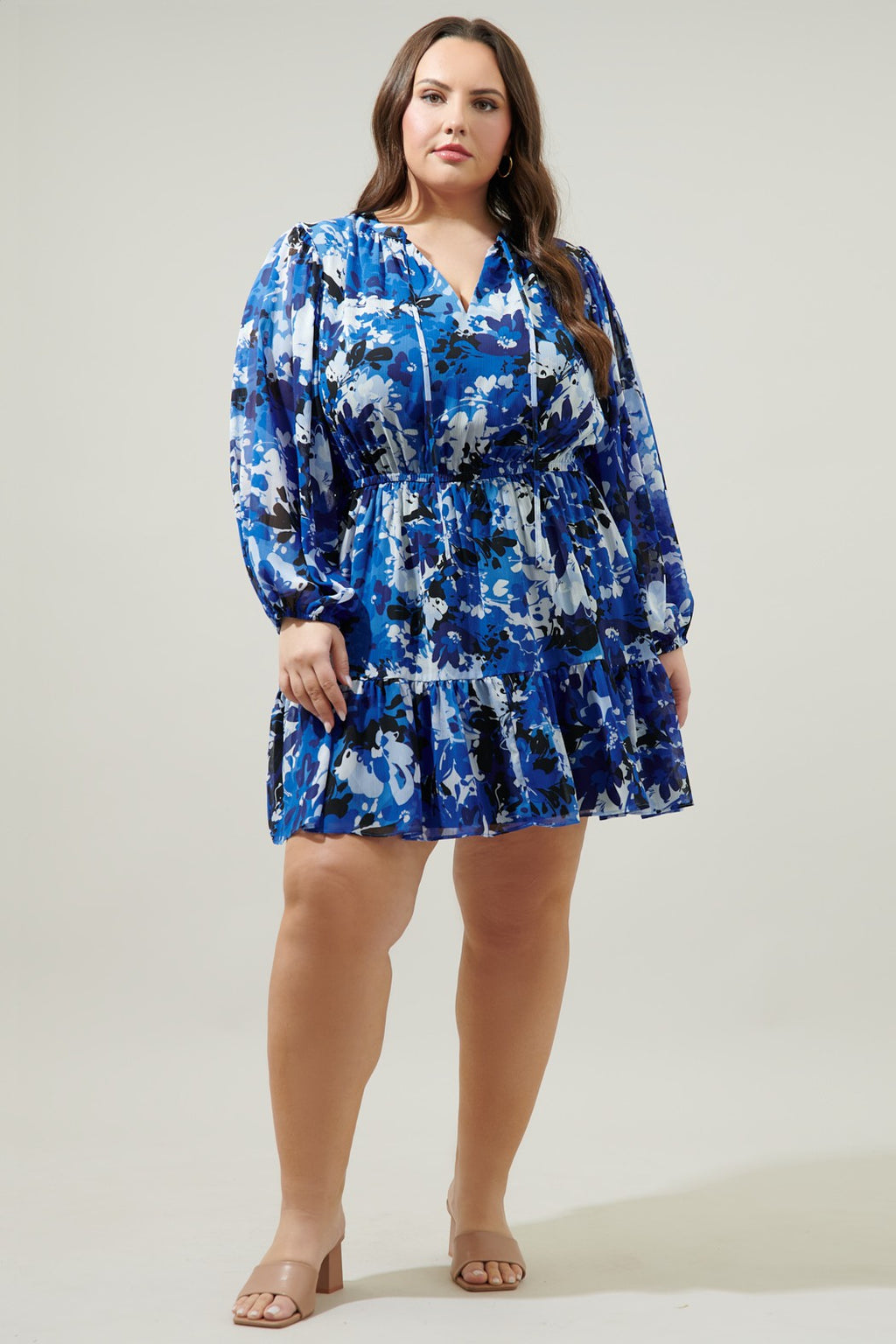 040925 Moonflower Paxton Balloon Sleeve Mini Dress