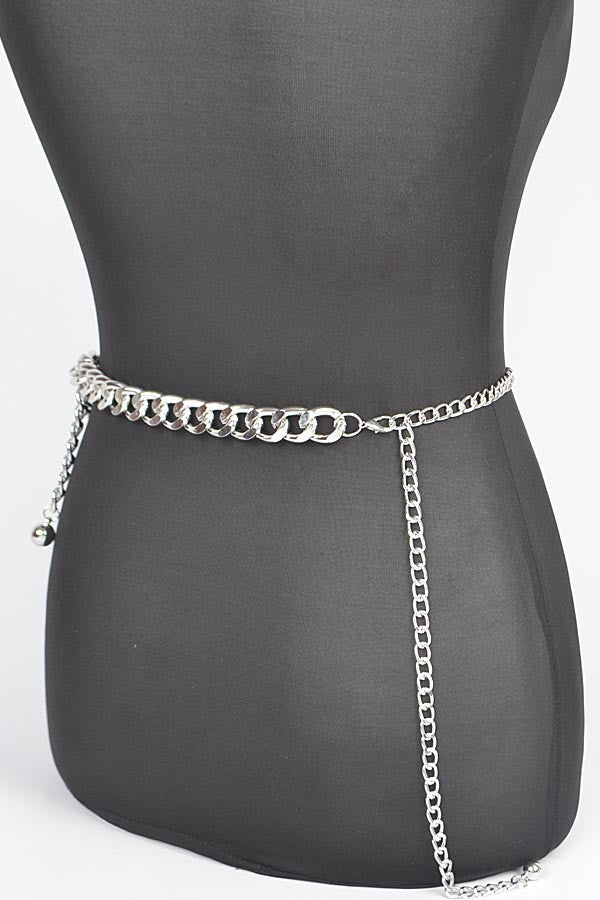 011124 3 Layered Chain and Pearl Belt S-XL